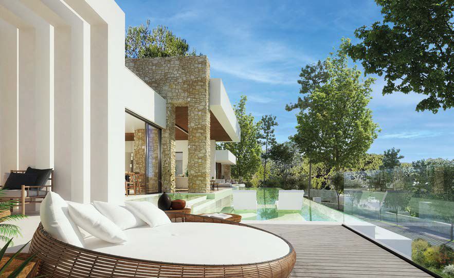 Luxusvillen auf 1500 Quadratmeter großen Grundstücken mit Blick auf den Golfplatz in Roca Llisa